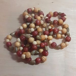 12 wooden beaded napkin rings